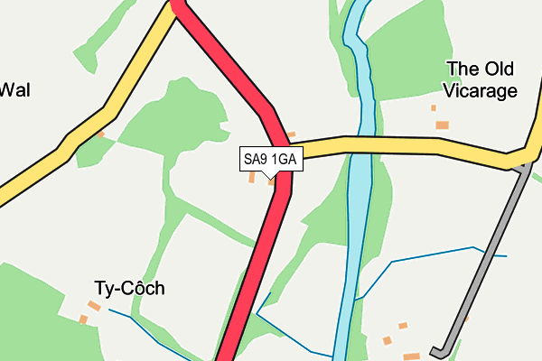 SA9 1GA map - OS OpenMap – Local (Ordnance Survey)