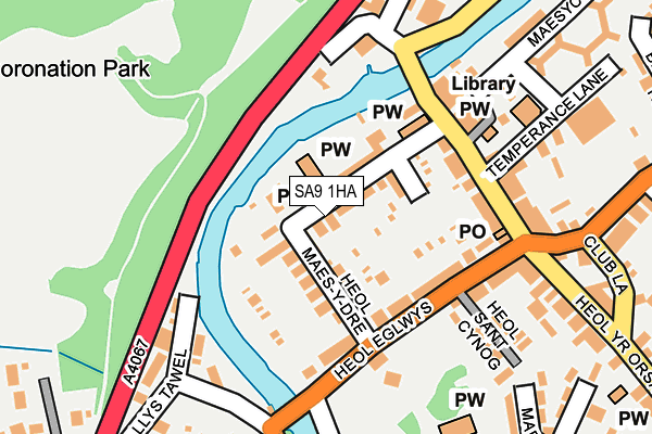 SA9 1HA map - OS OpenMap – Local (Ordnance Survey)