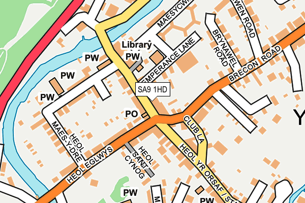 SA9 1HD map - OS OpenMap – Local (Ordnance Survey)