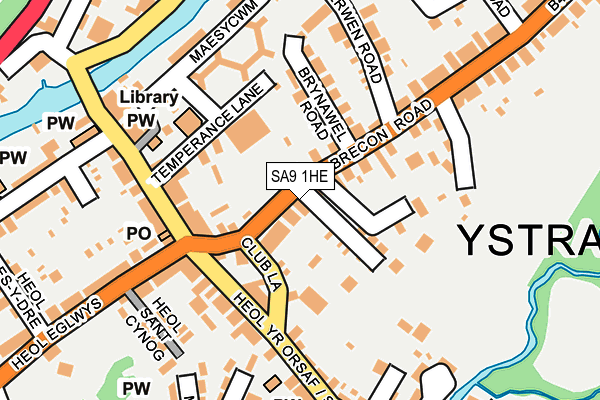 Map of YSTRAD BRECON ROAD STORE LTD at local scale