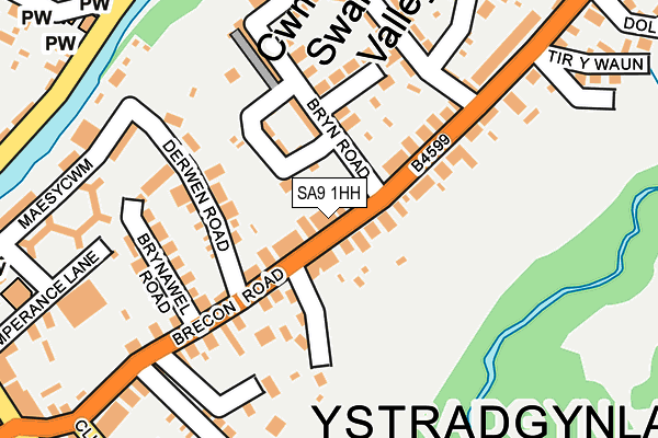SA9 1HH map - OS OpenMap – Local (Ordnance Survey)