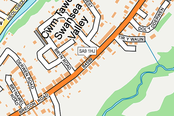 SA9 1HJ map - OS OpenMap – Local (Ordnance Survey)