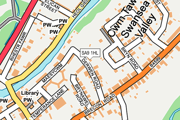 SA9 1HL map - OS OpenMap – Local (Ordnance Survey)