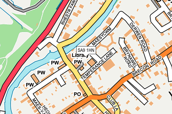 SA9 1HN map - OS OpenMap – Local (Ordnance Survey)