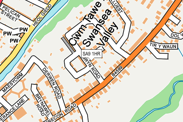 SA9 1HR map - OS OpenMap – Local (Ordnance Survey)