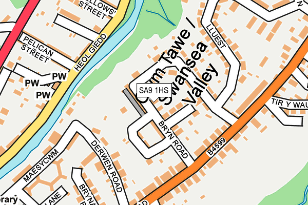 SA9 1HS map - OS OpenMap – Local (Ordnance Survey)