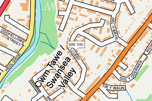 SA9 1HU map - OS OpenMap – Local (Ordnance Survey)