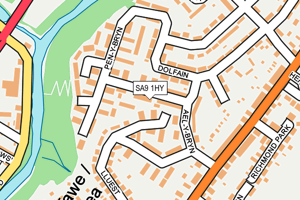 SA9 1HY map - OS OpenMap – Local (Ordnance Survey)