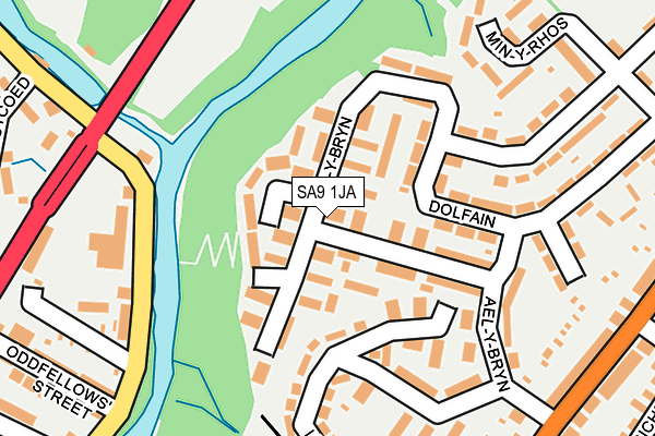 SA9 1JA map - OS OpenMap – Local (Ordnance Survey)