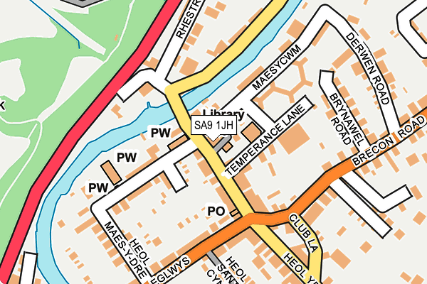 SA9 1JH map - OS OpenMap – Local (Ordnance Survey)