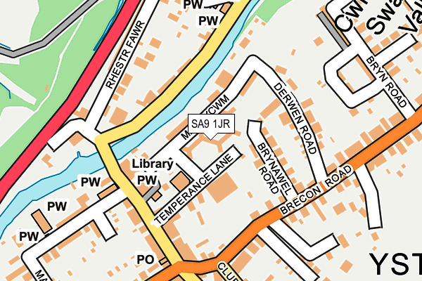 SA9 1JR map - OS OpenMap – Local (Ordnance Survey)