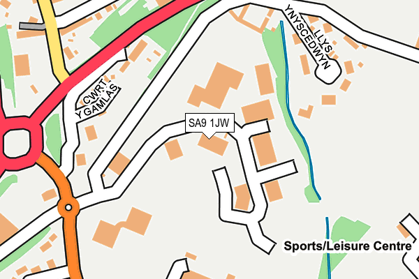 SA9 1JW map - OS OpenMap – Local (Ordnance Survey)