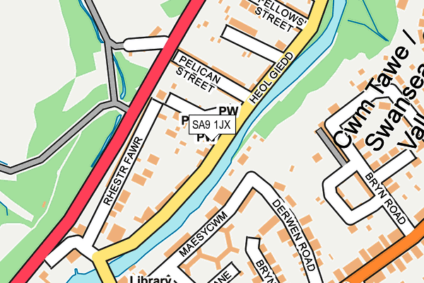SA9 1JX map - OS OpenMap – Local (Ordnance Survey)
