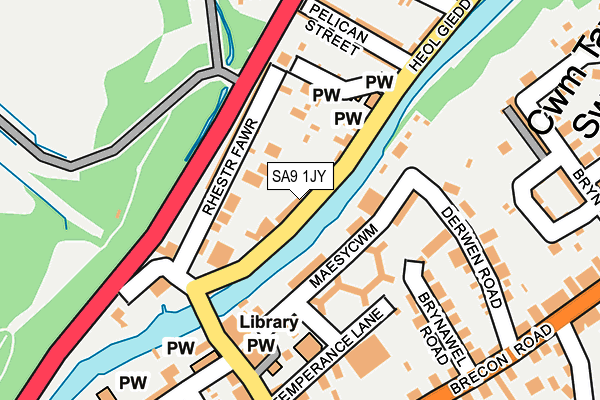 SA9 1JY map - OS OpenMap – Local (Ordnance Survey)