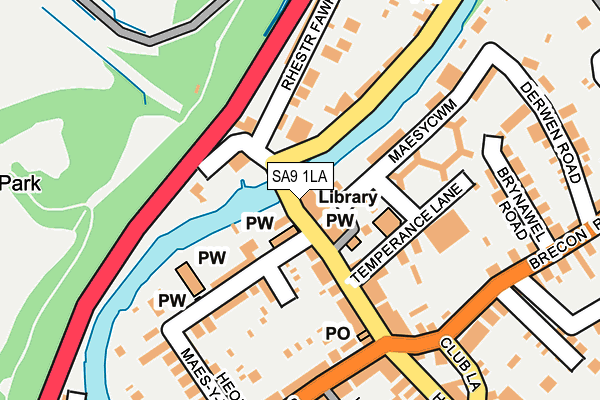 SA9 1LA map - OS OpenMap – Local (Ordnance Survey)