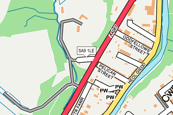 SA9 1LE map - OS OpenMap – Local (Ordnance Survey)