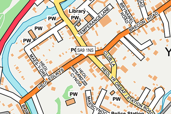 SA9 1NS map - OS OpenMap – Local (Ordnance Survey)