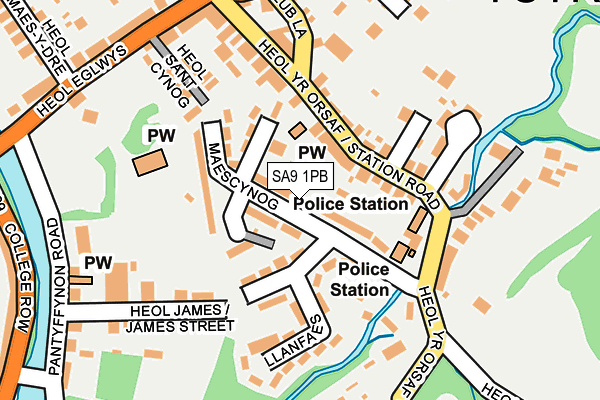 SA9 1PB map - OS OpenMap – Local (Ordnance Survey)