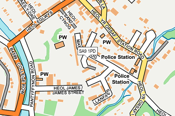 SA9 1PD map - OS OpenMap – Local (Ordnance Survey)