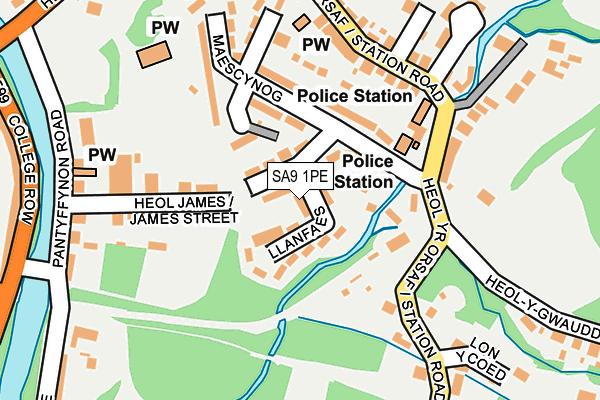 SA9 1PE map - OS OpenMap – Local (Ordnance Survey)