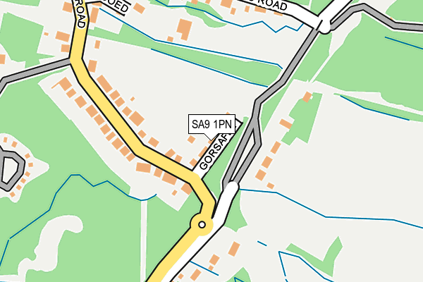 SA9 1PN map - OS OpenMap – Local (Ordnance Survey)