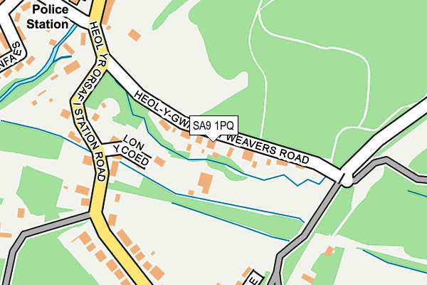 SA9 1PQ map - OS OpenMap – Local (Ordnance Survey)