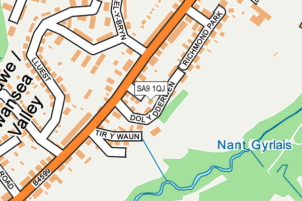 SA9 1QJ map - OS OpenMap – Local (Ordnance Survey)