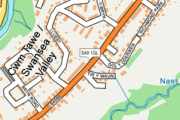 SA9 1QL map - OS OpenMap – Local (Ordnance Survey)