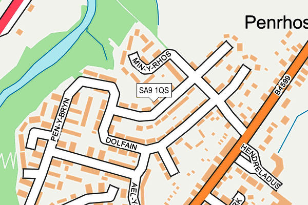 SA9 1QS map - OS OpenMap – Local (Ordnance Survey)