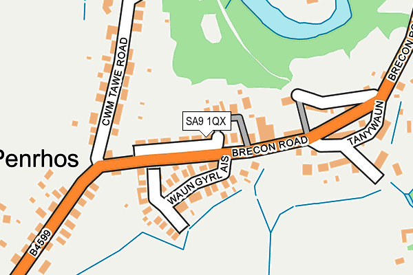 SA9 1QX map - OS OpenMap – Local (Ordnance Survey)