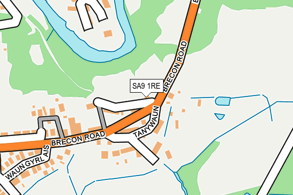 SA9 1RE map - OS OpenMap – Local (Ordnance Survey)