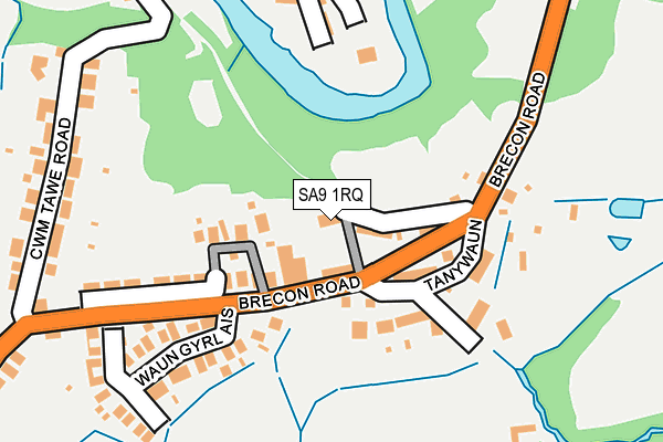 SA9 1RQ map - OS OpenMap – Local (Ordnance Survey)