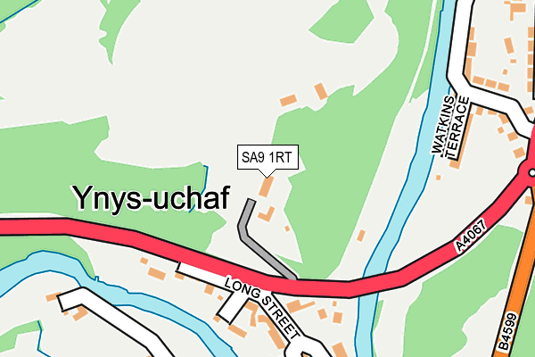 SA9 1RT map - OS OpenMap – Local (Ordnance Survey)