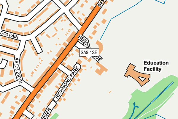 SA9 1SE map - OS OpenMap – Local (Ordnance Survey)