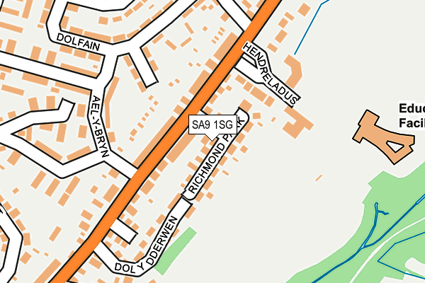 SA9 1SG map - OS OpenMap – Local (Ordnance Survey)