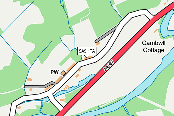 SA9 1TA map - OS OpenMap – Local (Ordnance Survey)