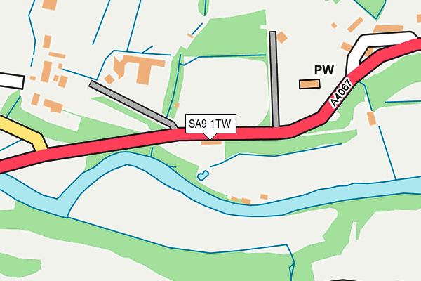 SA9 1TW map - OS OpenMap – Local (Ordnance Survey)