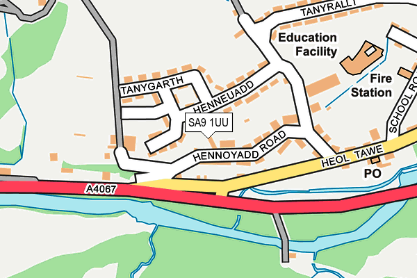 SA9 1UU map - OS OpenMap – Local (Ordnance Survey)