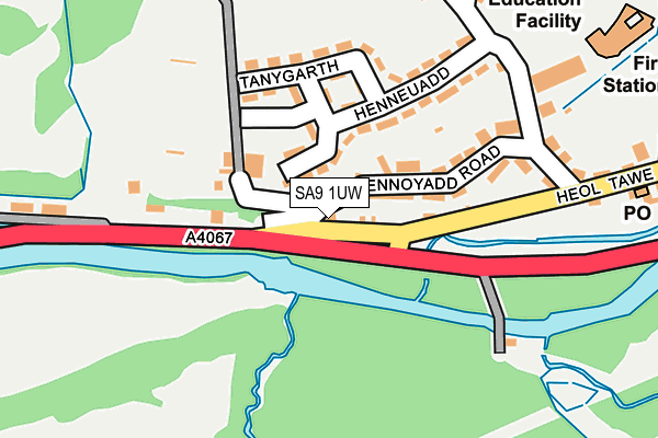 SA9 1UW map - OS OpenMap – Local (Ordnance Survey)