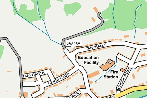 SA9 1XA map - OS OpenMap – Local (Ordnance Survey)