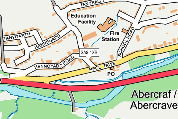 SA9 1XB map - OS OpenMap – Local (Ordnance Survey)