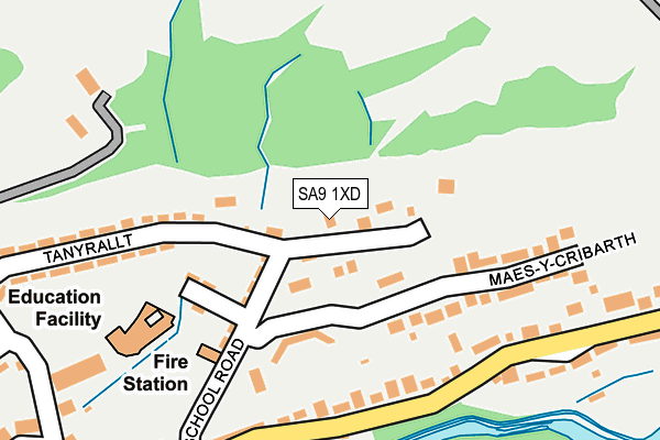 SA9 1XD map - OS OpenMap – Local (Ordnance Survey)