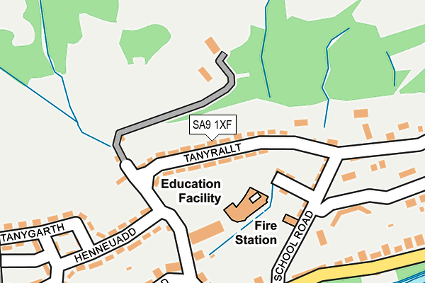 SA9 1XF map - OS OpenMap – Local (Ordnance Survey)