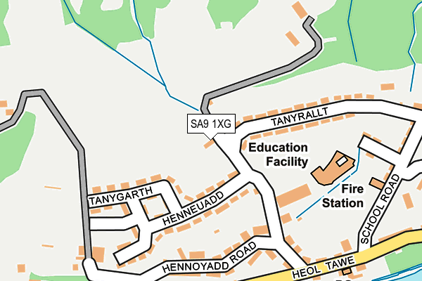 SA9 1XG map - OS OpenMap – Local (Ordnance Survey)