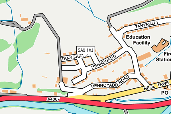 SA9 1XJ map - OS OpenMap – Local (Ordnance Survey)