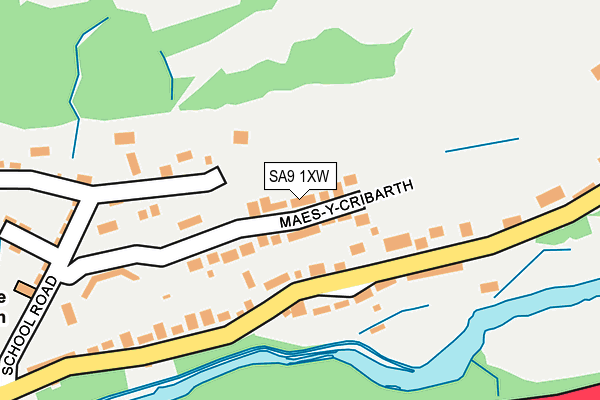 SA9 1XW map - OS OpenMap – Local (Ordnance Survey)