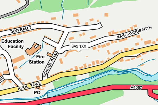 SA9 1XX map - OS OpenMap – Local (Ordnance Survey)