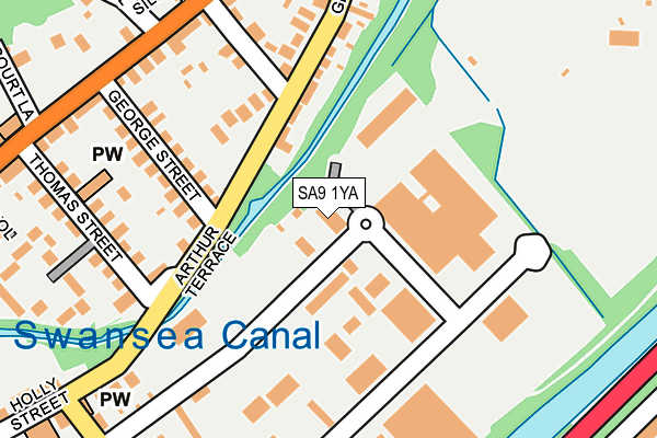 SA9 1YA map - OS OpenMap – Local (Ordnance Survey)