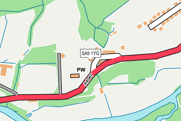 SA9 1YG map - OS OpenMap – Local (Ordnance Survey)