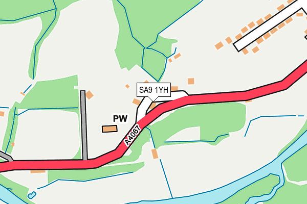 SA9 1YH map - OS OpenMap – Local (Ordnance Survey)